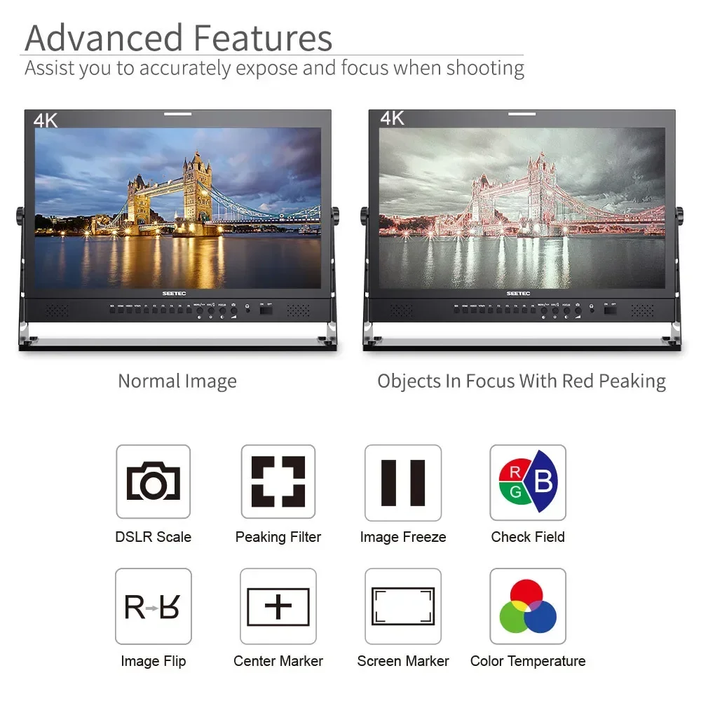 Seetec 4K215-9HSD-192 21.5 Inch Pro Broadcast Monitor IPS 1920x1080 3G-SDI 4K HDMI Full HD LCD Monitor Desktop