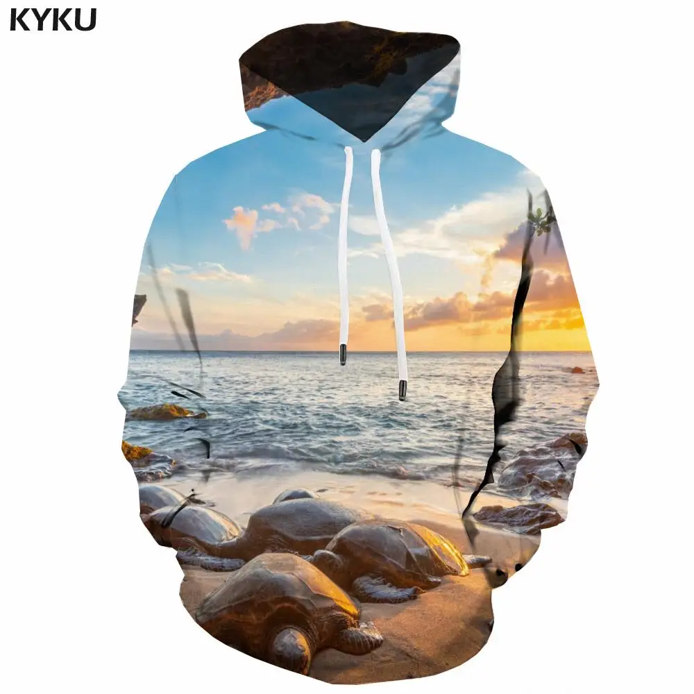 

3d Hoodies Landscape Hoodie Men Sea Hoodie Print Tortoise Hooded Casual Cloud 3d Printed Mens Clothing Funny Pullover New Man