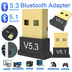 USB Bluetooth 5.3 Adapter Handsfree Wireless Transmitter Receiver Audio Bluetooth 5.1 Dongle Wireless USB Adapter for PC Laptop