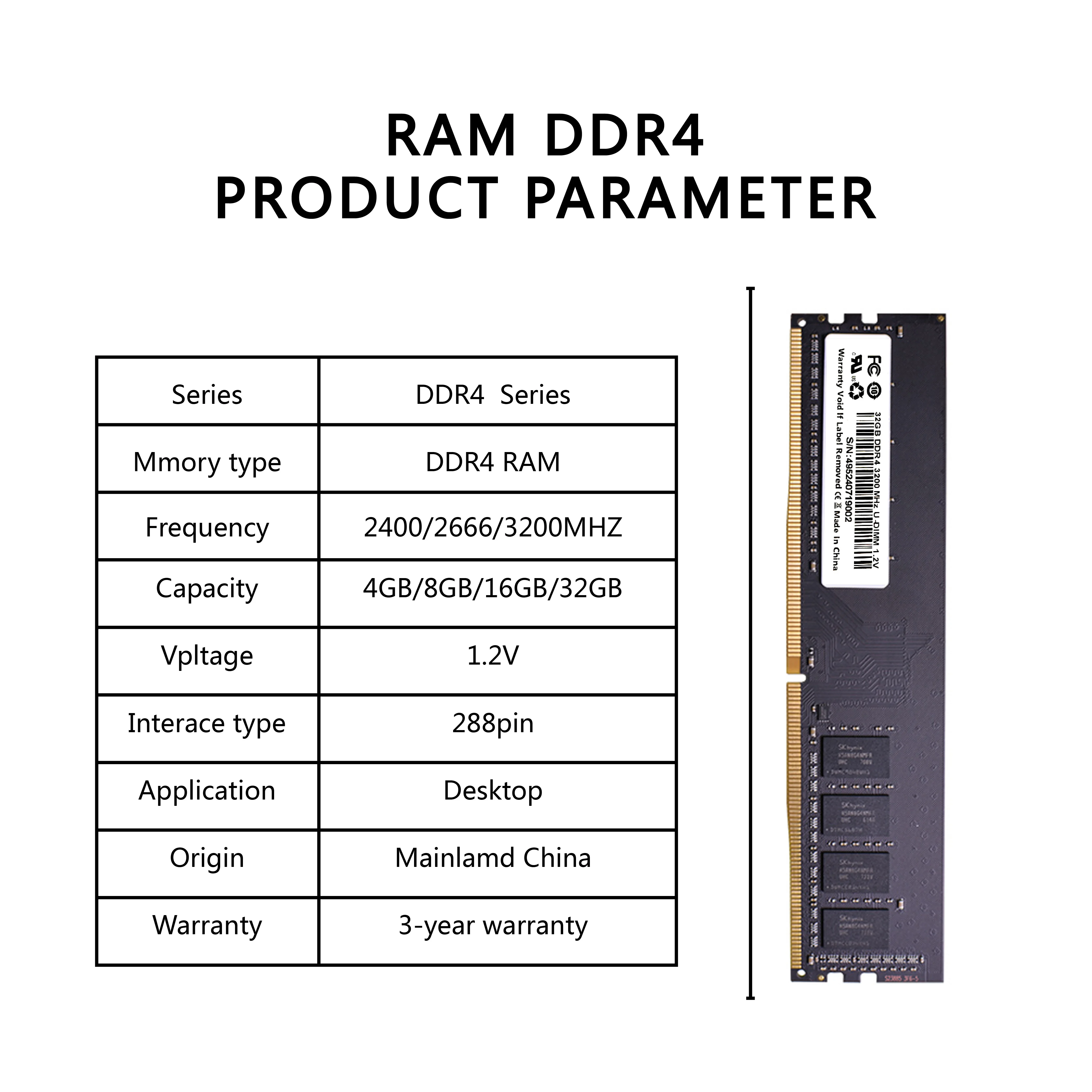 desktop ram memory desktop memory 2-5PCS DDR4 8GB 16GB 32GB 2666 3200 MHz Desktop Universal Memory Ram
