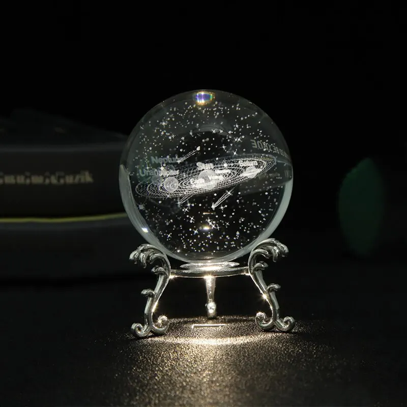 1pc Crystal Ball Ornament, Space Series Home Decorative Art, Holiday Gift