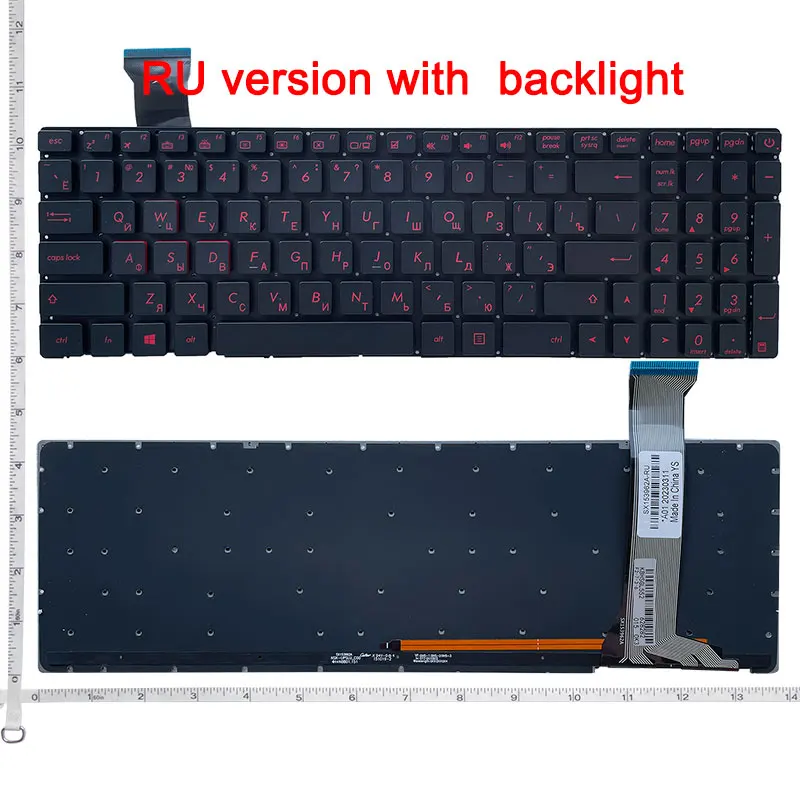 Eua Reino Unido sp ar ru Novo para Asus Gl552 Gl552j Gl552jx Gl552v Gl552vl Gl552vw N552vx G771jm G771jw Teclado do Portátil Retroiluminado