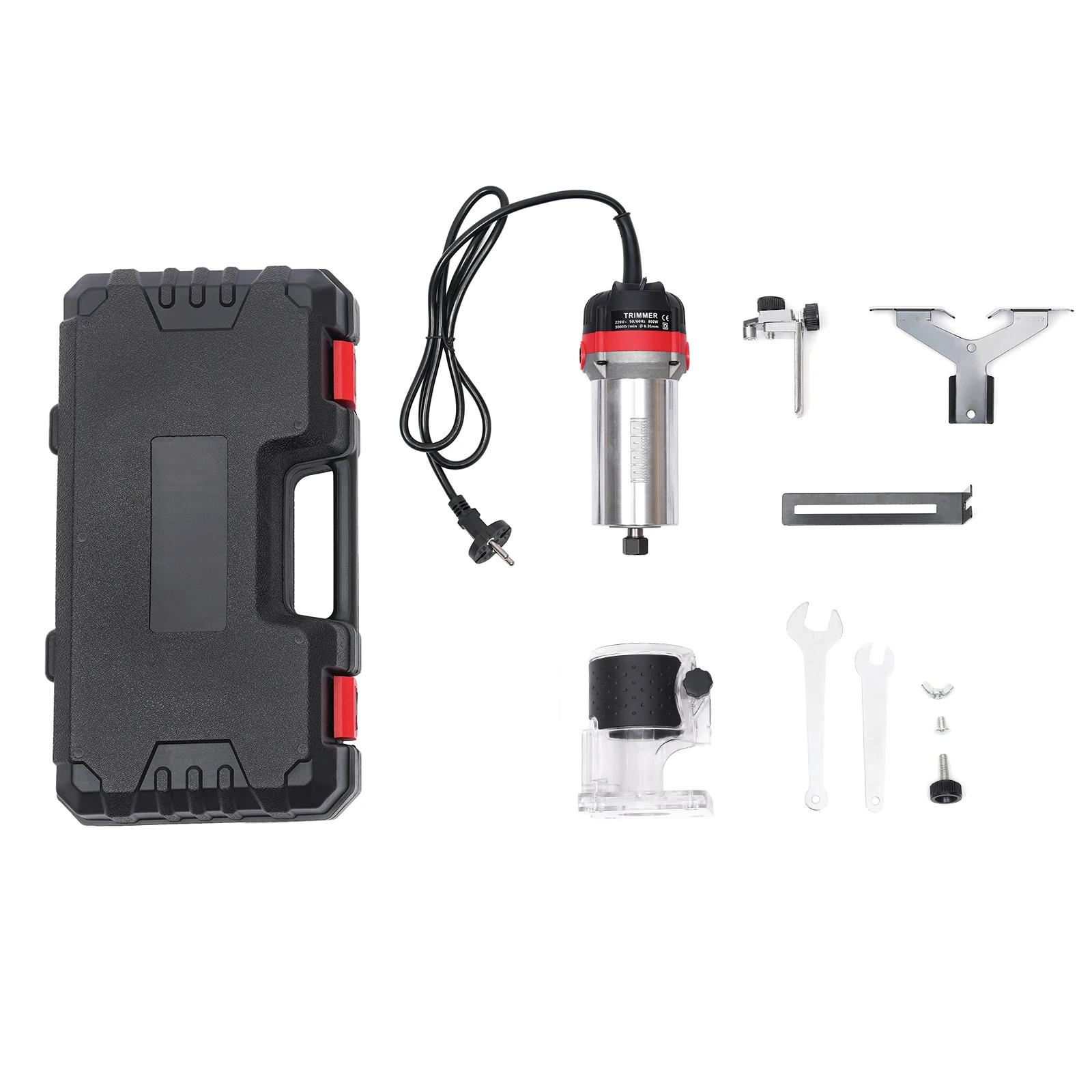 Fresatrice Per Legno 800W 220V - Velocità 30.000 Giri/min, Con Valigetta E Accessori, Per Lavori Di Falegnameria E Fai Da Te