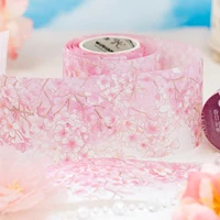2m Sakura PET Decorative Stickers Pink Flower Washi Tape For Scrapbooking Planner Journal DIY Making Tapes Japanese Stationery 2