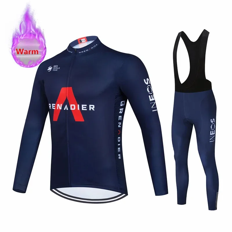 Team Winter Thermal Fleece Cycling Jersey Set Ineos Racing Bike Cycling Suits Mountian Bicycle Clothing Ropa Ciclismo