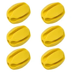 6-Piece Silicone Fishing Rod Holder Straps - Lightweight Tackle Organizer and Storage Solution (Yellow)