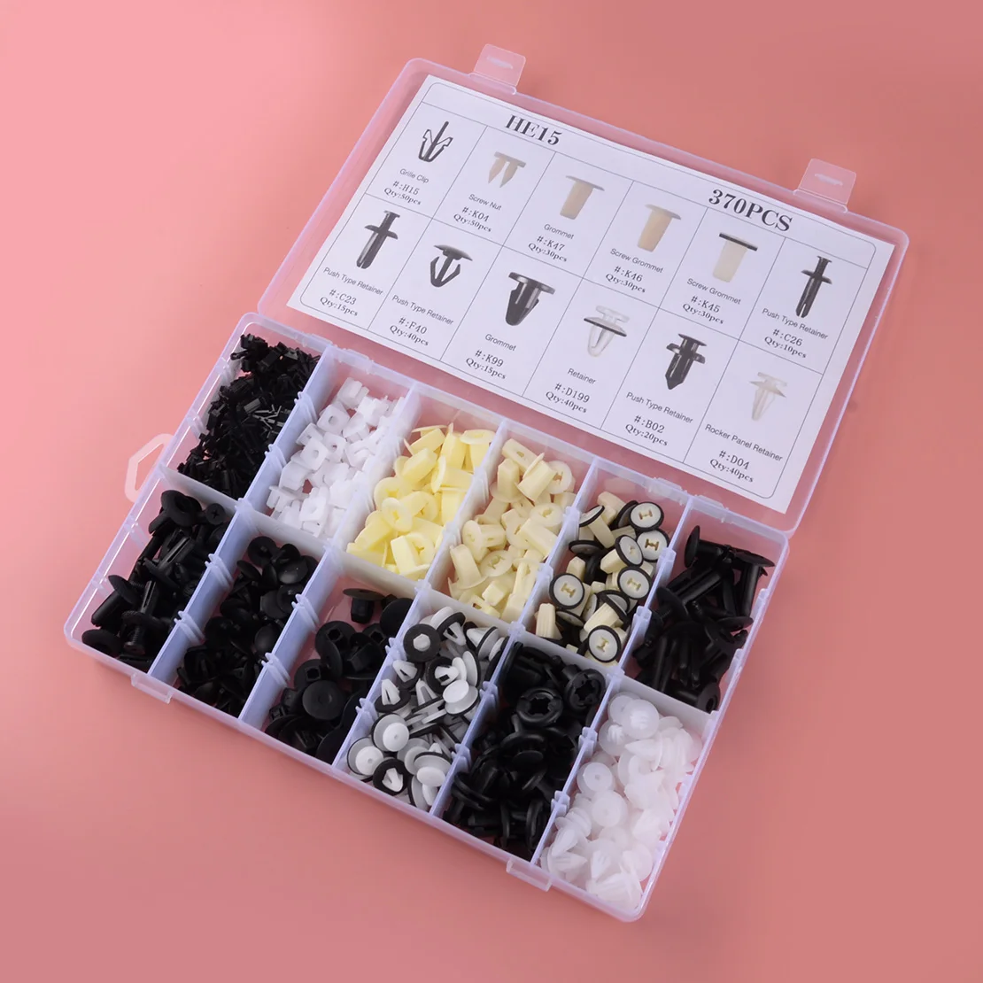 

370 шт., фиксаторы для отделки панели бампера