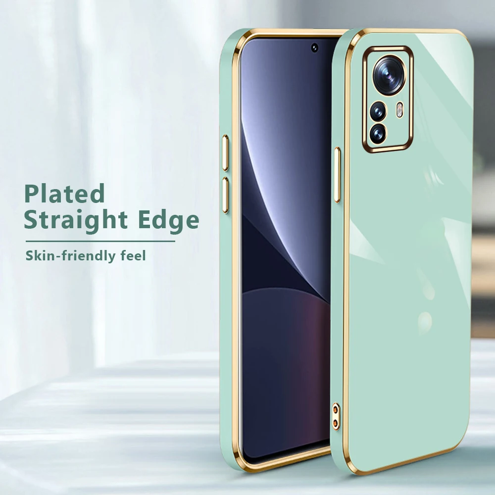 For Xiaomi 12X Case Luxury Square Plating Frame TPU Soft Cover Xiomi Xaiomi Xiaomi Mi 12 Pro 12X Protect Fundas On Xiaom_voghion.com