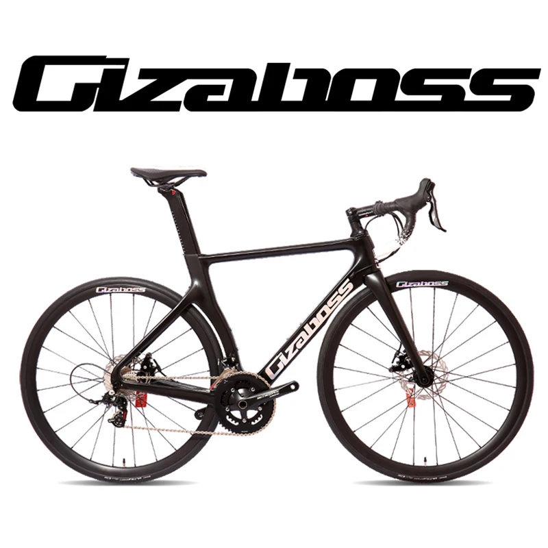 DIY GIZABOSS D2 2X11 Speed 22-Speed Carbon Road Bike Pulling Line Disc Brake Derailleur Bicycle 700C Aluminum Wheel