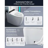 Smart Toilet for Bathroom with Auto Open & Close Lid and Seat, Warm Water and Dry,Heated Seat, Foot Sensor, Auto Flush 2