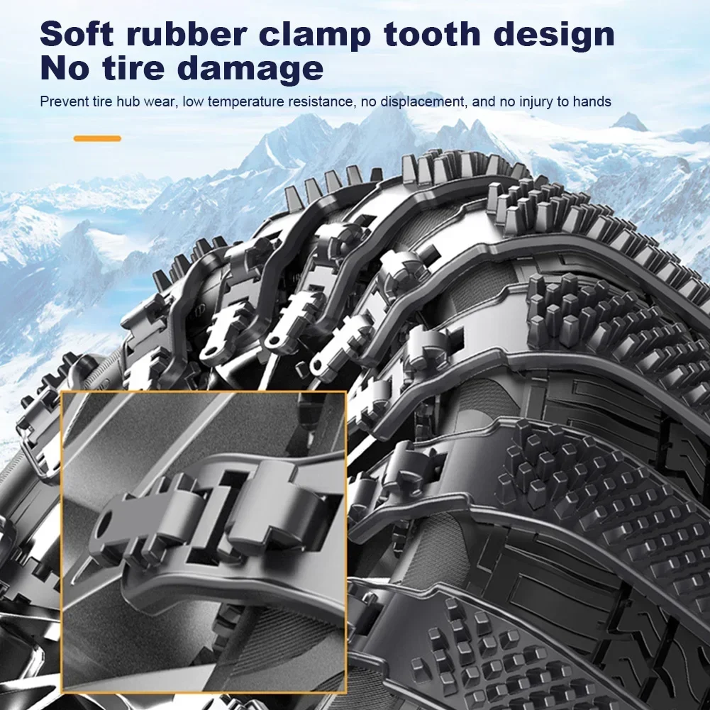 Car tyre anti-skid chain 1-10PCS Winter anti-slip tyre ties Outdoor snow Orange thickened Non slip chains Emergency accessories