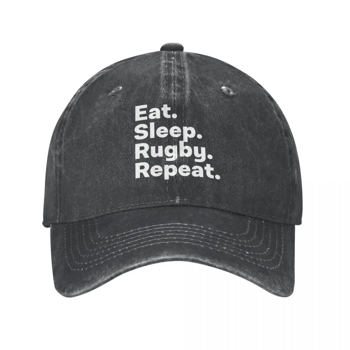 

Eat Sleep Rugby Repeat Baseball Cap Luxury Man Hat Fashion Hat Men Women'S