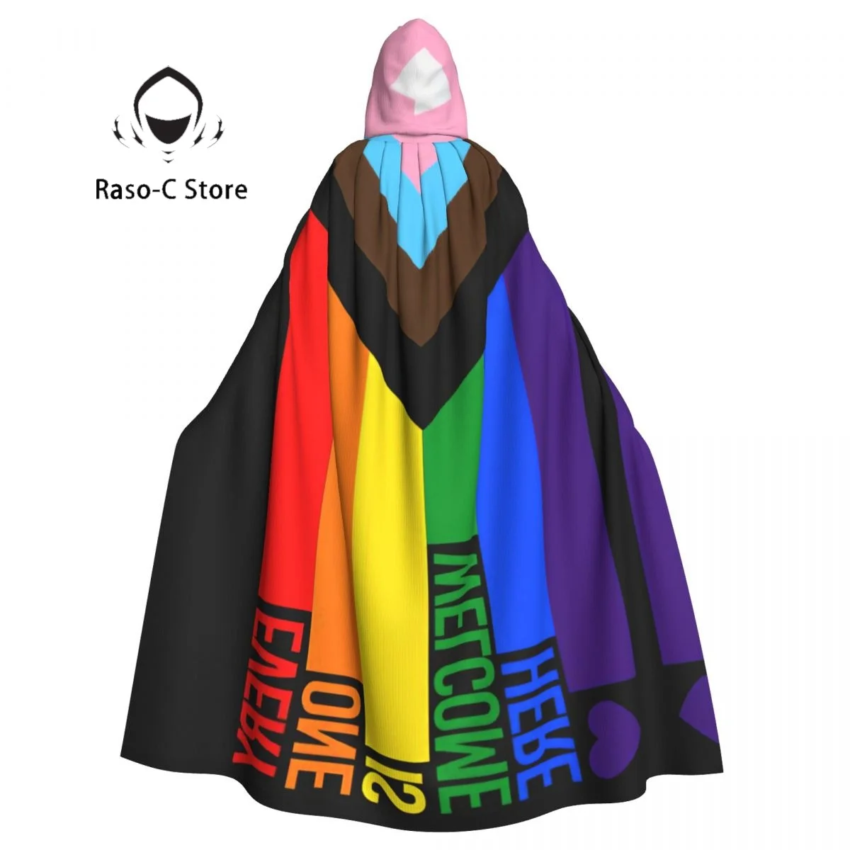 

Long Cape Cloak Pride Flag Rainbow Hooded Cloak Coat Autumn Hoodies
