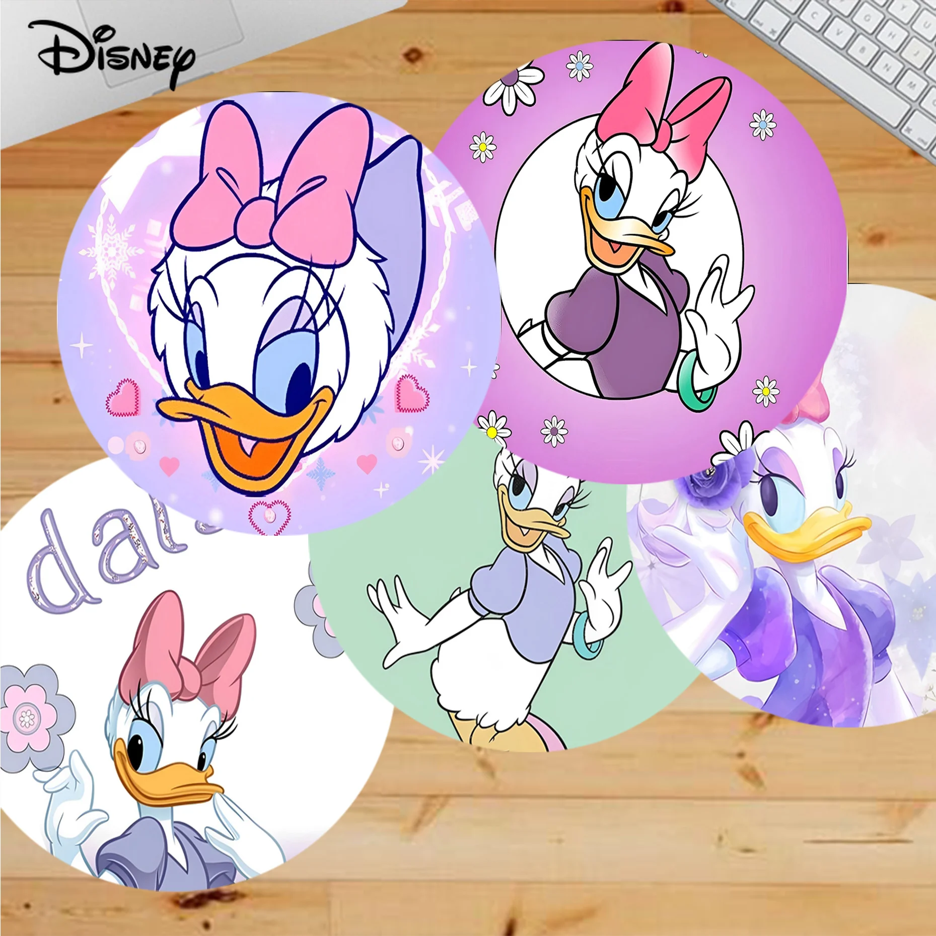 

Disney Daisy Mousepad Small Round Speed Version Game Computer Keyboard Office Table Mat PC Laptop Mouse Mat Desktop Mat