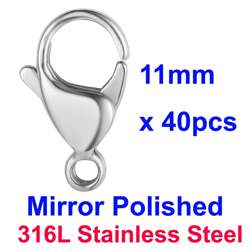 20/30/40 Spiegelpolierte 316L Edelstahl-Karabinerverschlüsse 9-19mm, Nie Verblassend, DIY Schmuckverschlüsse für Halsketten- und Armbandherstellung – Detail 5