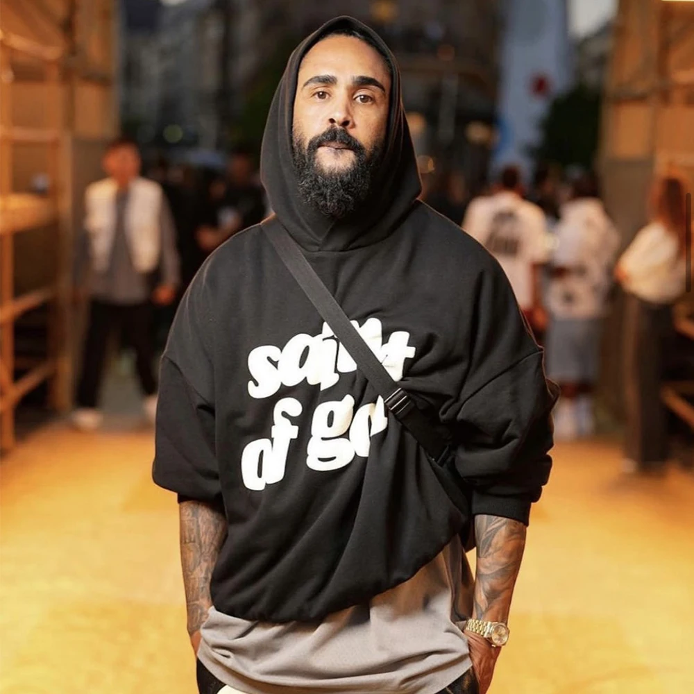 

CPFM Saint Autumn Winter Kanye West Plush Hoodies Letter Casual Foam printing Simplicity Sweatshirt Men Clothing Pullover Tops