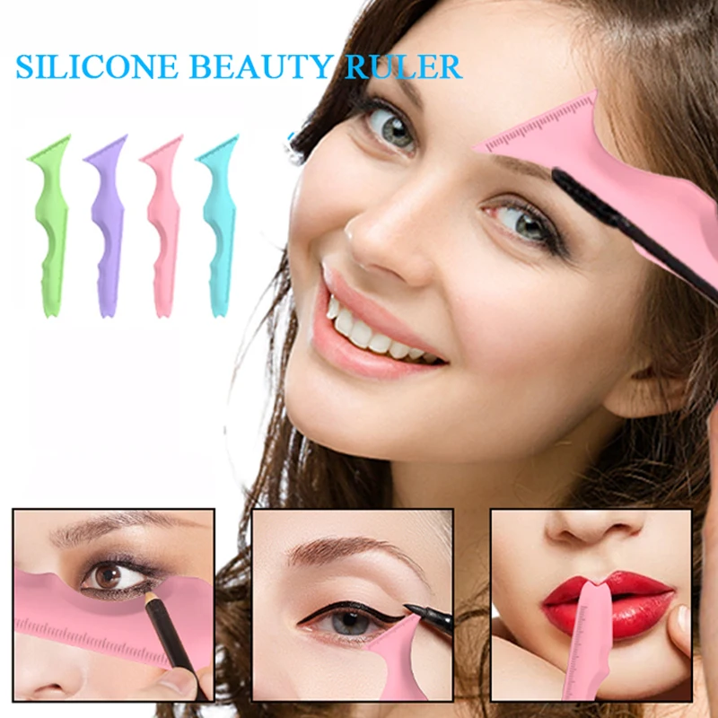 

Resusable Silicone Eyeliner Aid Stencil Multi-functional Eye Makeup Assist Eyeliner Tool Eyelash Paint Lipstick Beauty Ruler