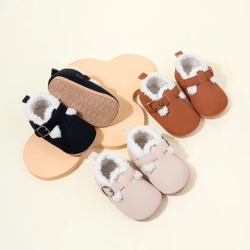 Winter Cute Baby Girls and Boys Warm Plush Non-slip Comfortable Prewalker Shoes High Quality Toddler Shoes First Walkers BMB4028 3