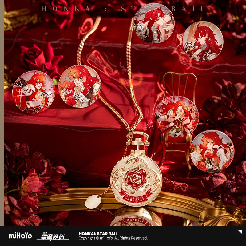Game Honkai Star Rail Imitation Pocket Watch Pendant miHoYo Official Pure Beauty Gaijin No Double Series Anime 3D Keychain Gifts 3
