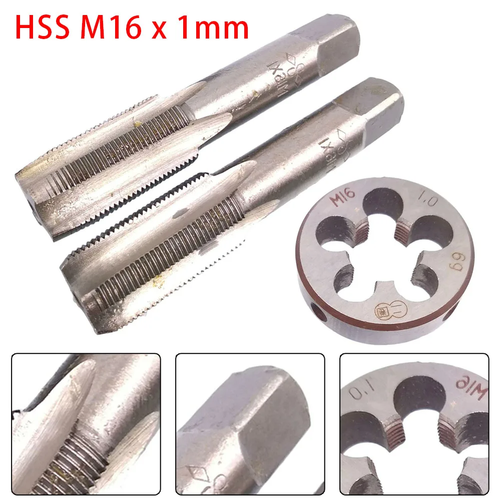 Description Picture 3 of itemTap & Die Set HSS M16x1mm Taper & Plug Tap & M16 X 1mm Die Metric Thread Right Hand HSS Screw Tap Drill Bit Set Hand Tools