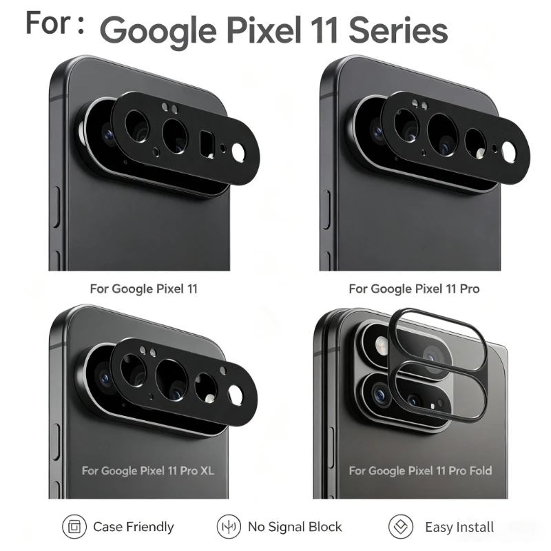 Premium Metal Aluminum Camera Bezel Cover with Hollow Lens Protection and Case-Friendly Design