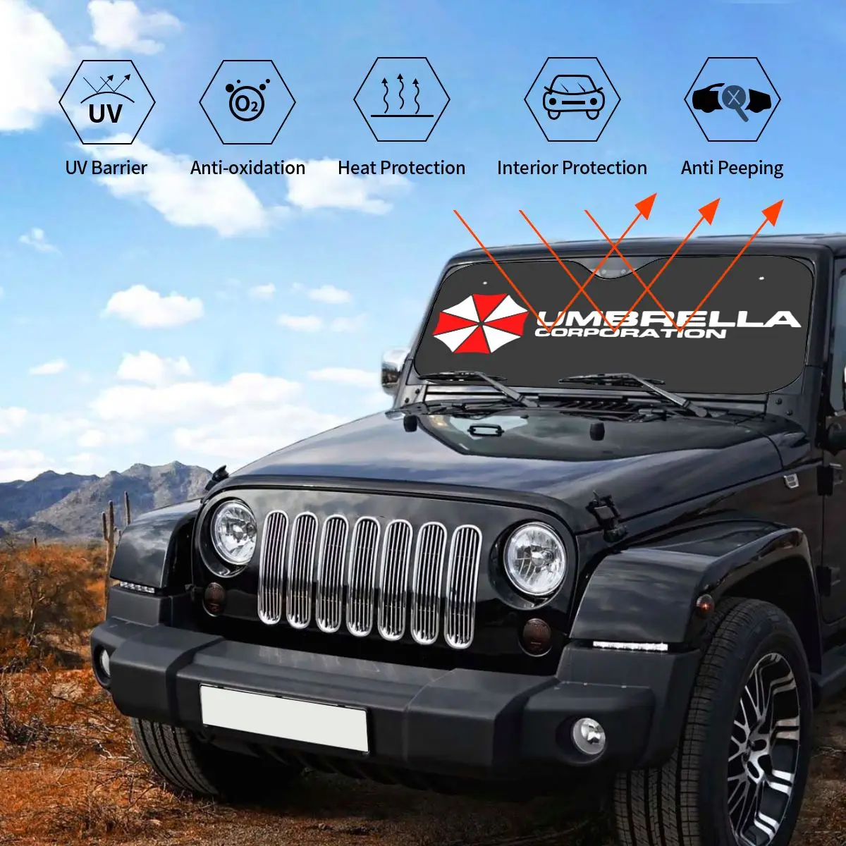 Umbrella Corporations Corp Sunshade Windscreen Cover Front Block Window 70x130cm Car Sunshade Blinds Sun Shade Protect