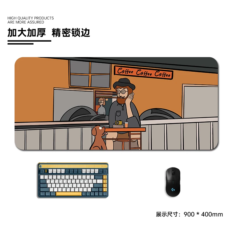레트로 일러스트레이션 스타일 마우스 패드 게임용 키보드 패드, 게이머 프로그래머 사무실 또는 가정용 핸드헬드 오버사이즈 손목 패드