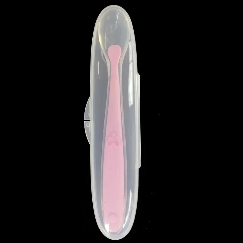 Baby Feeding Silicone Spoons Training Children Infant Food Grade Flatware Tableware Cutlery Silicone Spoon with Box silicone feeding spoon silicone cutlery set learning spoons baby cutlery