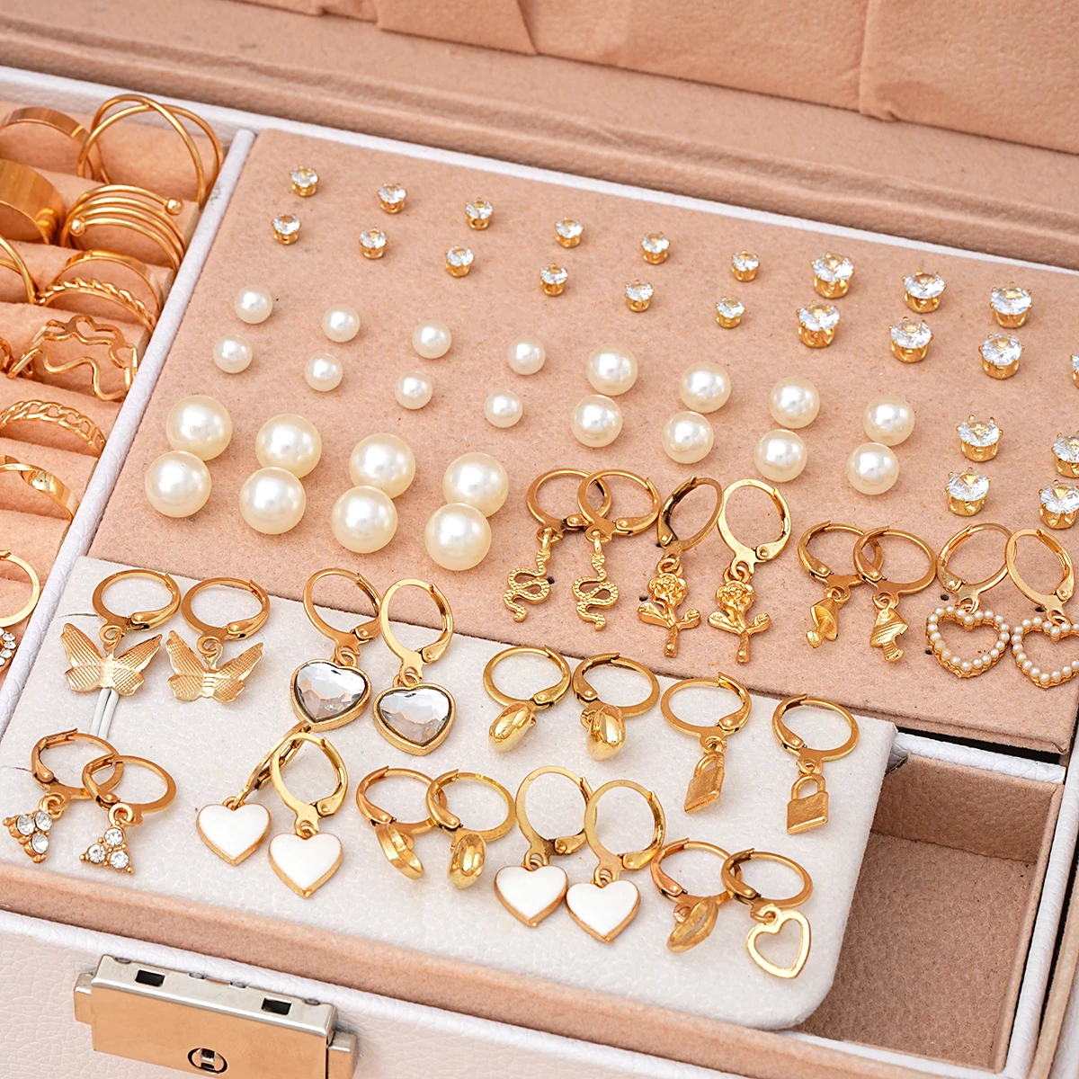 73 Pcs/Set Fashion Metal Earrings Necklaces Bracelets Ankles Rings Combinations Jewelry Sets For Women's Gifts 2024 New