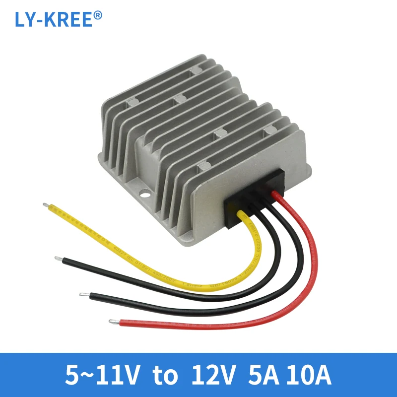 Dc-dc Impulsionador 6v 7v 8v 9v 10v a 12v Intensifica o Módulo da Fonte de Alimentação do Transformador do Conversor 5v a 12v 5a 10a