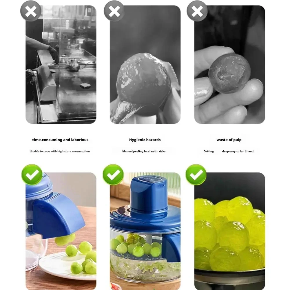 Description Picture 4 of itemAutomatic Electric Grape Peeler Machine - Hands-Free Skin Remover for Berries Fruits, Fruit Prep Tool, Effortless Peeling