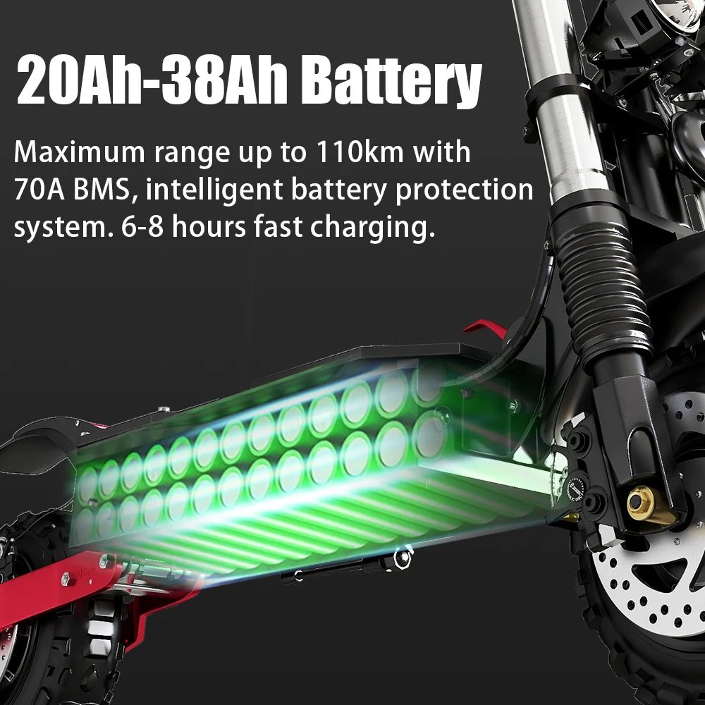 EU USA Stock 85 KM/H 72V 6000W Electric Scooter with 11 inch Off Road Tire Jueshuai X60 Powerful e scooter for Adult Dual Motor