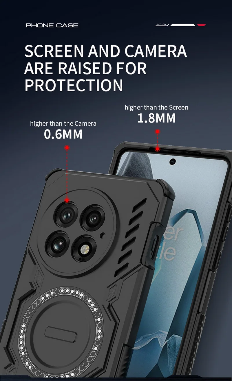 Cooling Breathable Heat Dissipation Magnetic Ring Protective Case