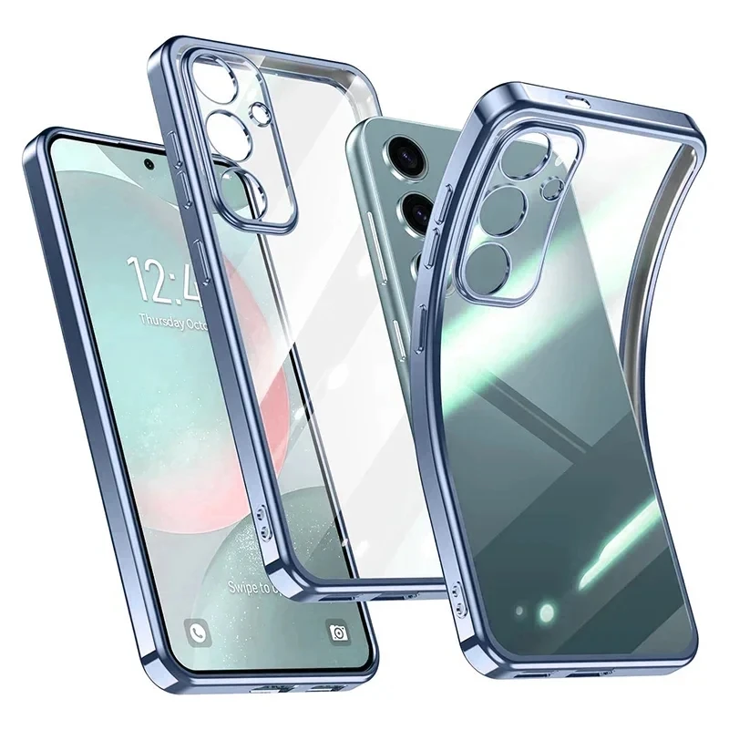 Luxury Transparent Silicone Back Cover with Plating Finish