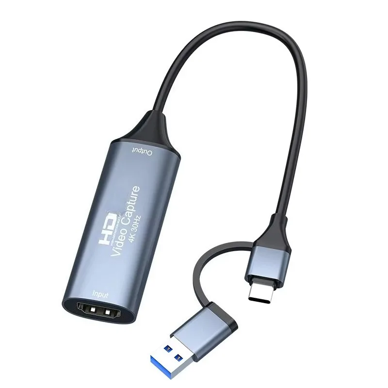 Enhanced 4K USB-C Video Capture Card - High-Definition HDMI to USB Adapter with 1080P 60fps Audio/Video Recording