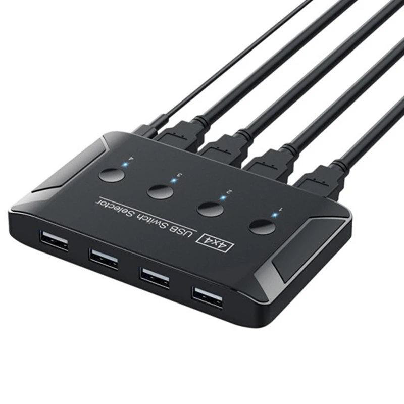 

USB KVM Switch 4 в 4 Out USB 3,0 Switch с удлинителем