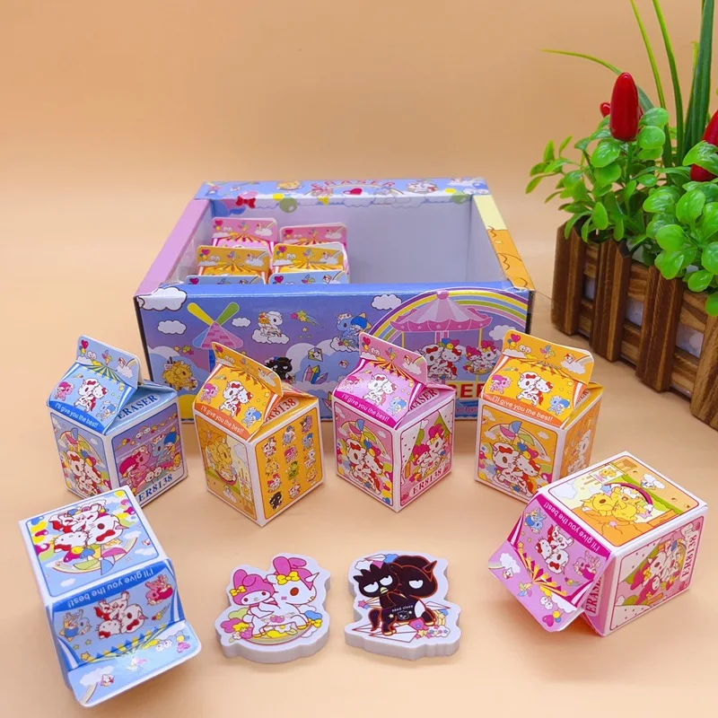 

24pcs/ лот Sanrio мелодия куроми единорог лазер мило писать рисунок карандашные ластики канцелярские принадлежности для детей подарки школьные принадлежности