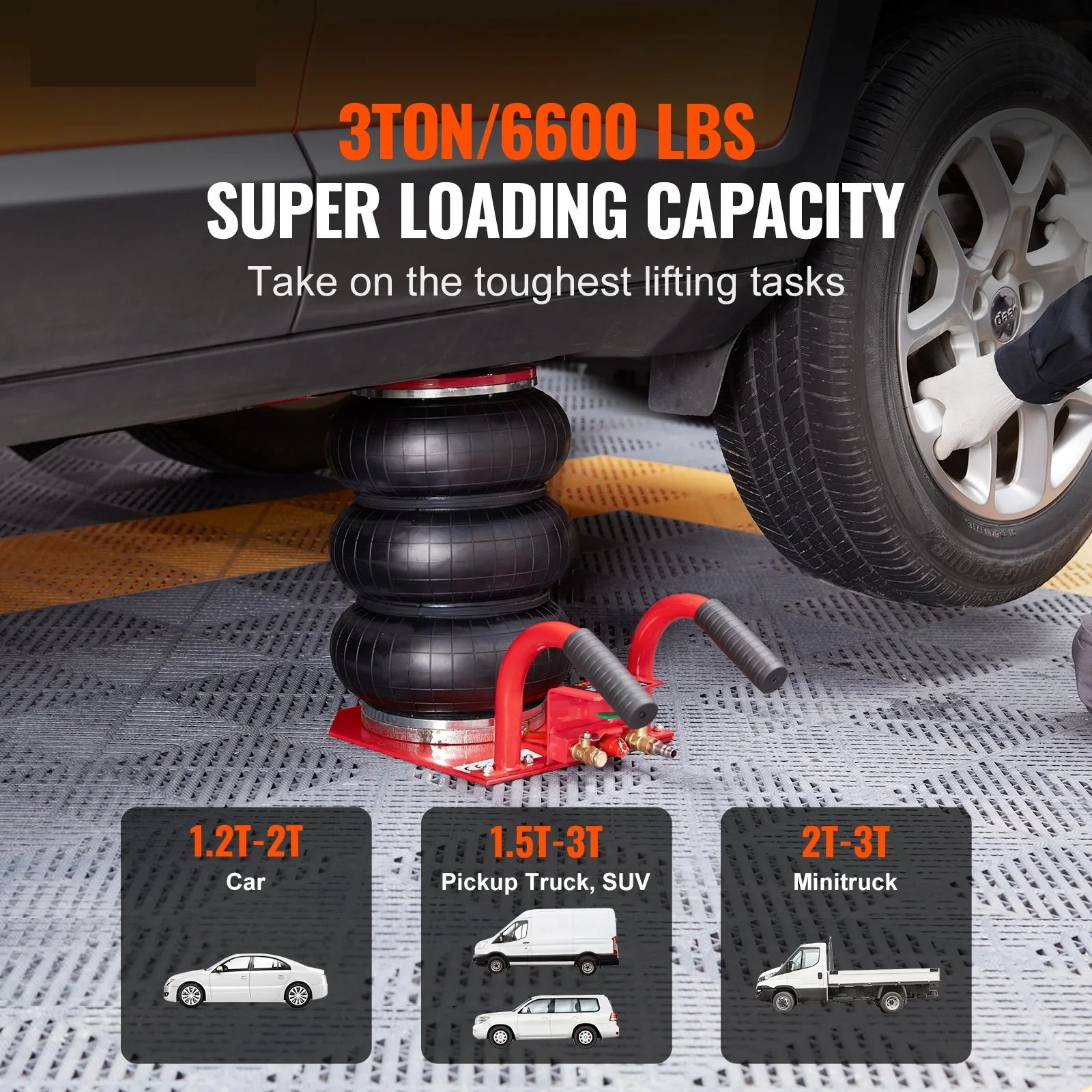 مقبس هواء 3 طن/6600 رطل مقبس هواء ثلاثي الحقيبة، م...