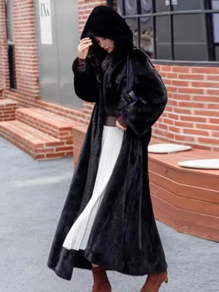 Extended Faux Fur Coat For Women To Look Thin And Imitate Mink
