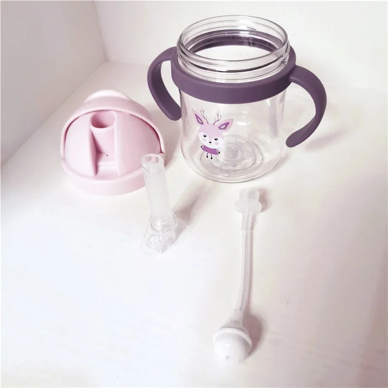 Baby Water Cup Straw Cute Anti-Choking Kindergarten Children Water Cup With Gravity Ball Duckbill Cup Infant Drinking Cup 3