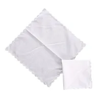 3Pcs 100% Cotton 30x30cm White Color Lace Women Handkerchiefs Reusable Suit Pocket Sweat Square Towels Tea Party Favors 6