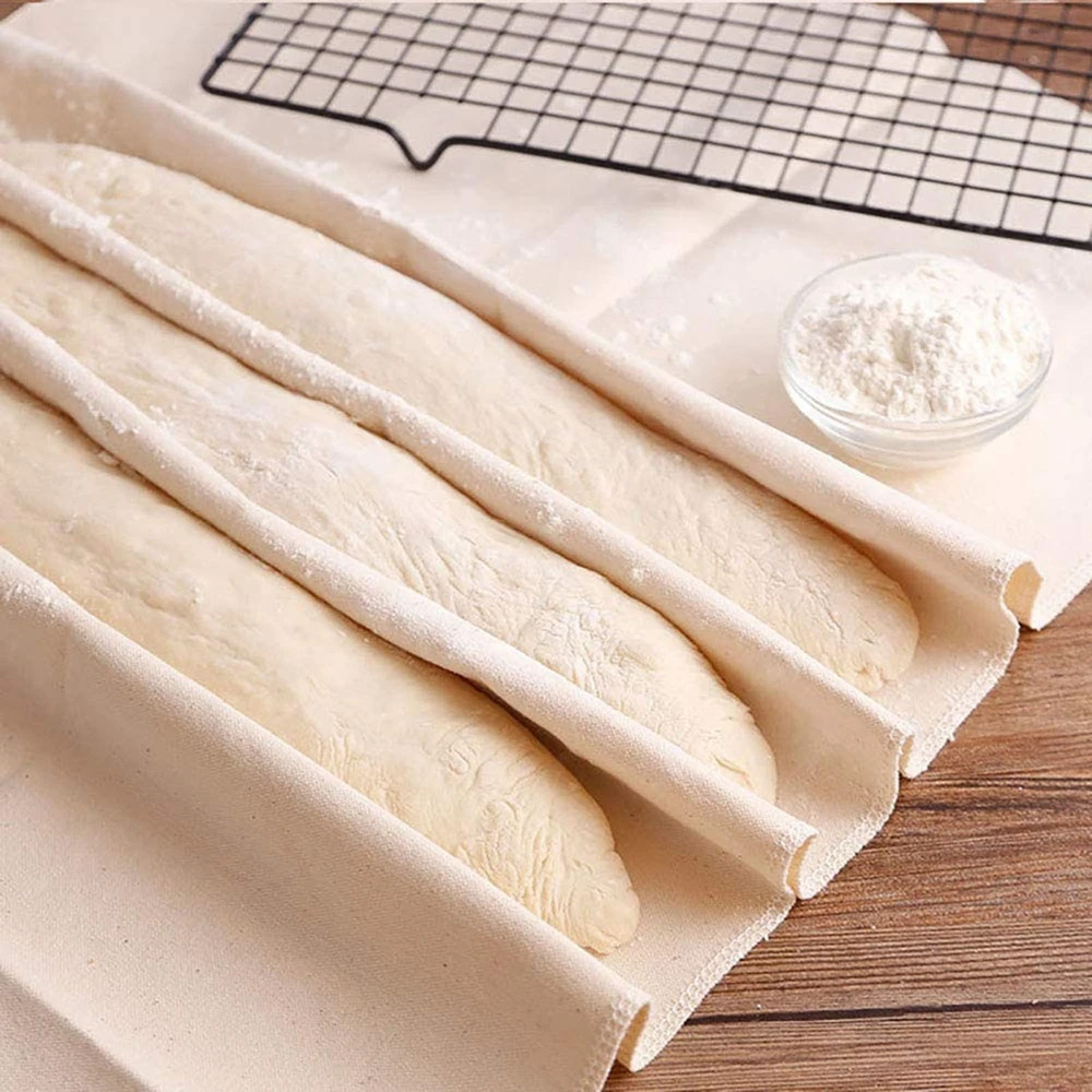 

Cloth Non-stick Natural Flax Linen Bread Dough Yeast Cloth Durable For Baguettes Loaves Ciabatta Professional Proofing