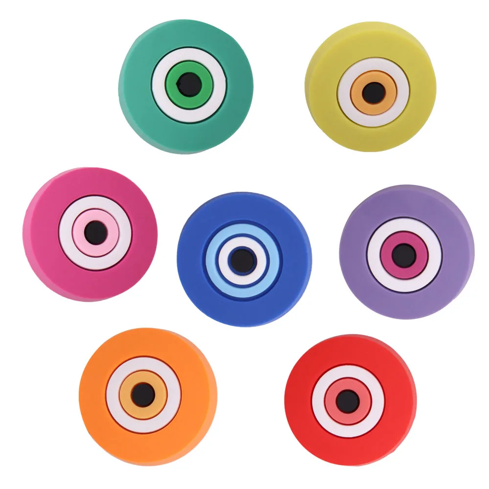 

New Arrival 1pcs Shoe Charms Colorful Round Monster Eyeballs Accessories PVC Kids Shoes Buckle Fit Wristbands Birthday Present