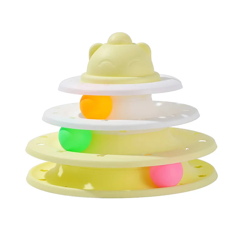 3/4 Levels Cats Toy Tower Tracks Cat Toys Interactive Cat Intelligence Training Amusement Plate Tower Pet Products Cat Tunnel 