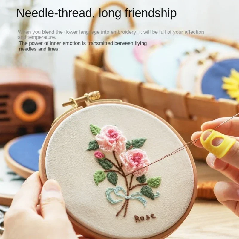 1 Set Beginner's Embroidery Kit with Hoop Complete DIY Pack for Crafting Unique Floral Patterns Designs Embroidery Gifts embroidery set embroidery kits embroidery hoop embroidery tool