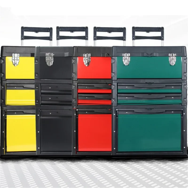 Tool Box Storage Professional Big Metal Removable Three-layers Alloy Tool Box Workshop Storage Hardware Electrician Product 5