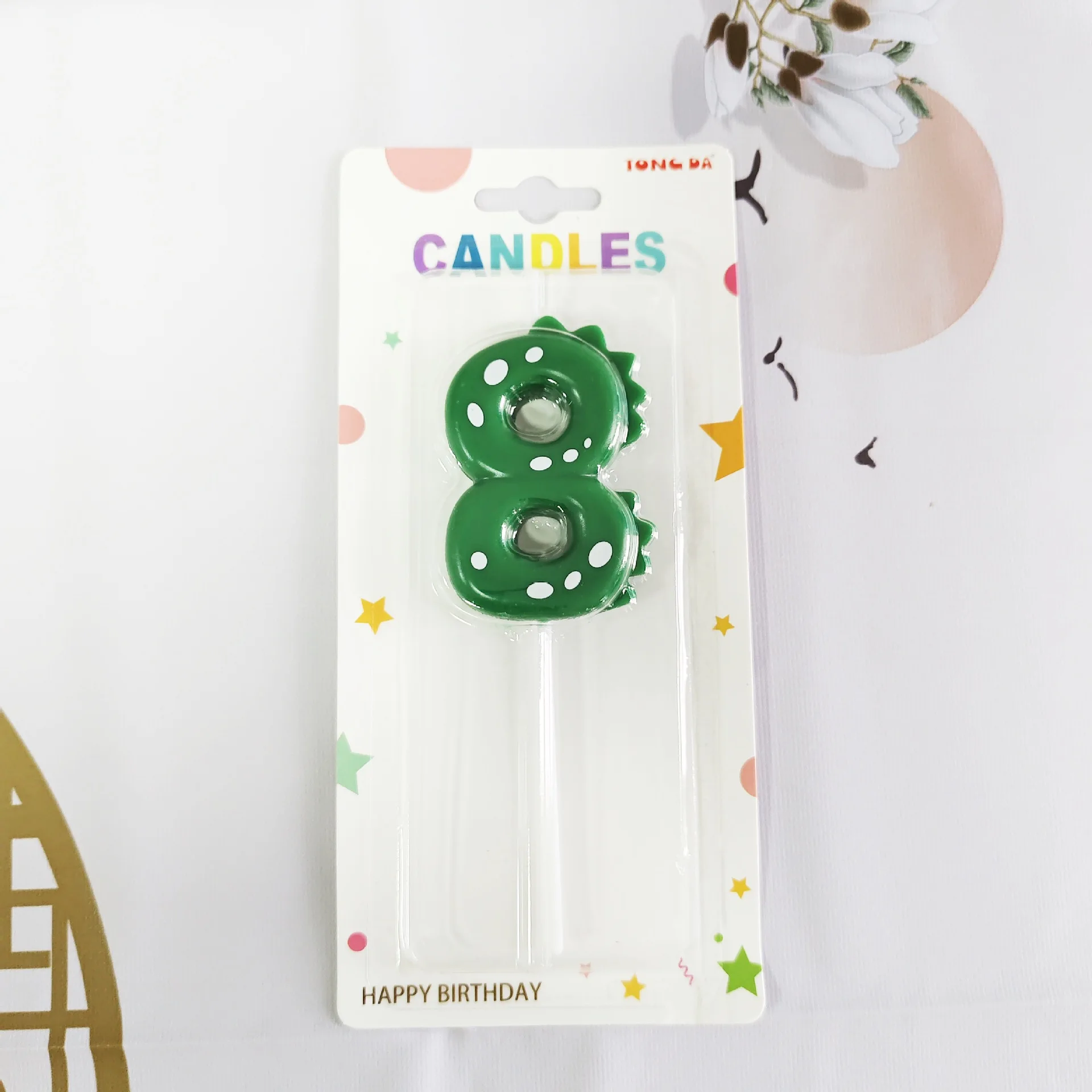 Green Dinosaur Numbers 0-9 Happy Birthday Cake Candle Children Prince Party Cartoon Dinosaur Cute Candle Decoration