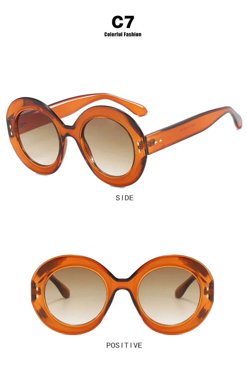 Trendige Reisnagel-Optik Übergroßer Runder Rahmen Damen-Sonnenbrille Markendesigner-Sonnenbrille Herren-Fahrbrille Reise-Brillen UV400 Gafas – Detail 13