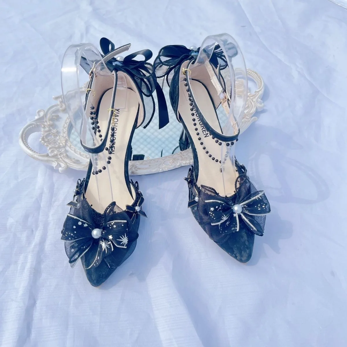 

Elegant woman heeled shoes black lolita shoes heels for ladies y2k dress shoes for women High quality wedding shoes bride