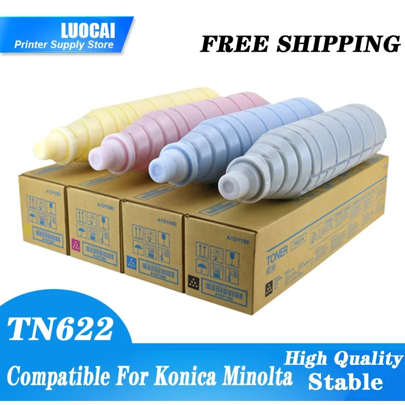 

NEW Compatible TN622 Toner Cartridge for Konica Minolta Bizhub C1085 C1100 C6085 C6100 TN-622 TN622K TN622Y TN622M TN622C